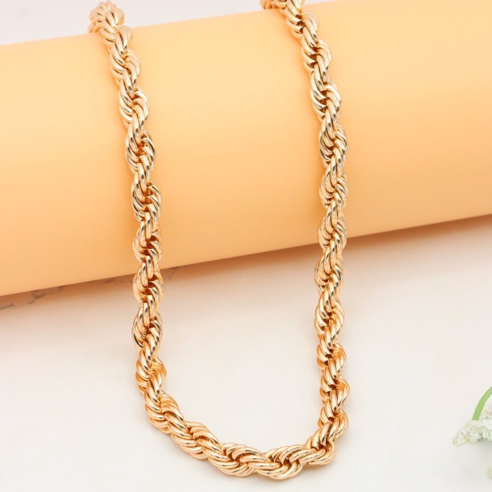 Bold Rope Design Rose Gold Necklace for Stylish Look, XPNL0342